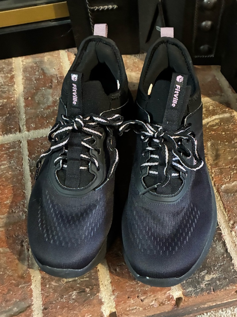 Women’s Extra Wide Width Black Athletic Sneakers